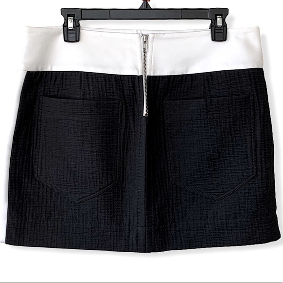 𝅺HELMUT Lange Rafter Side Zip Miniskirt in Black and White Size 10 - Picture 4 of 13